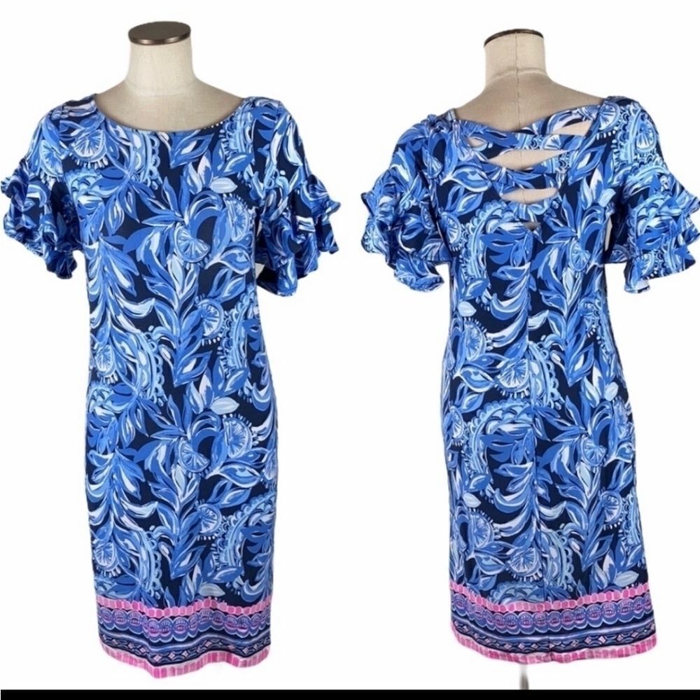 Lilly Pulitzer Dianna Dress in High Tide Navy, XXS - Picture 4 of 14